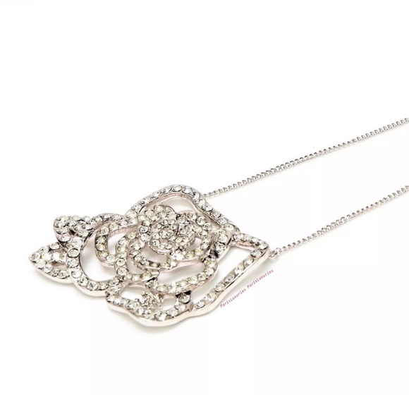 CHANEL Silver Rare Crystal Coco Camellia - Picture 6 of 14